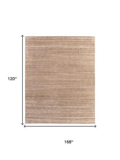 10' X 14' Tan Brown And Gray Handmade Indoor Outdoor Area Rug HomeRoots