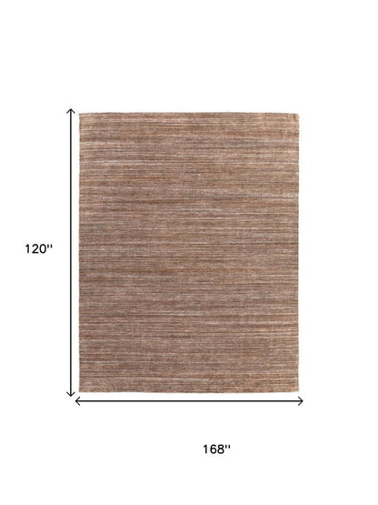 10' X 14' Brown Black And Gray Handmade Indoor Outdoor Area Rug HomeRoots