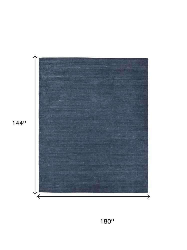 10' X 14' Blue And Gray Handmade Indoor Outdoor Area Rug