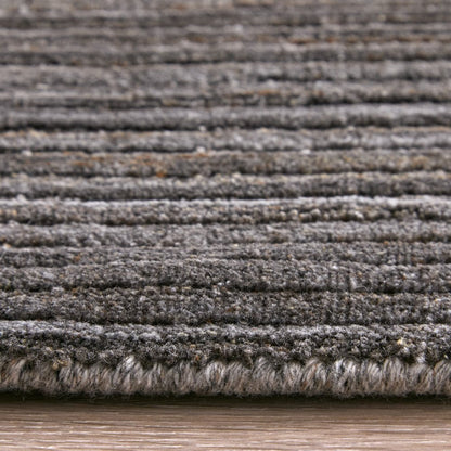 10' X 14' Black Gray And Brown Handmade Indoor Outdoor Area Rug