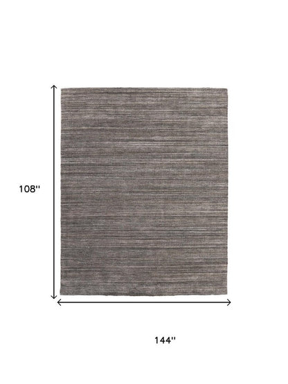 10' X 14' Black Gray And Brown Handmade Indoor Outdoor Area Rug