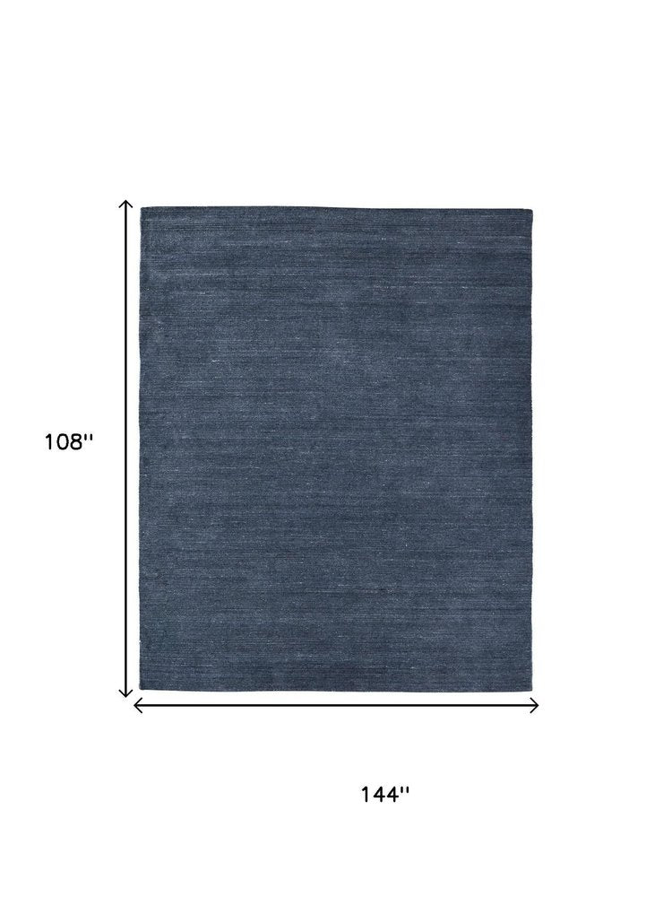 10' X 14' Blue And Gray Handmade Indoor Outdoor Area Rug