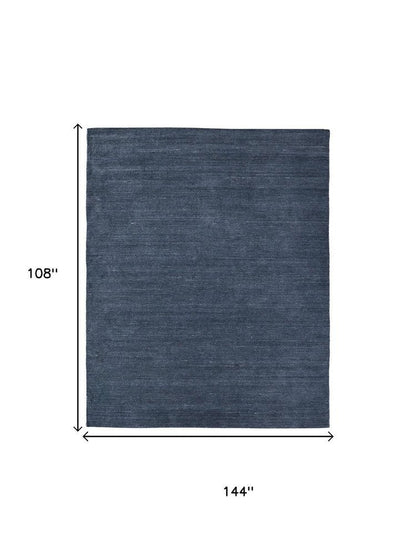 10' X 14' Blue And Gray Handmade Indoor Outdoor Area Rug