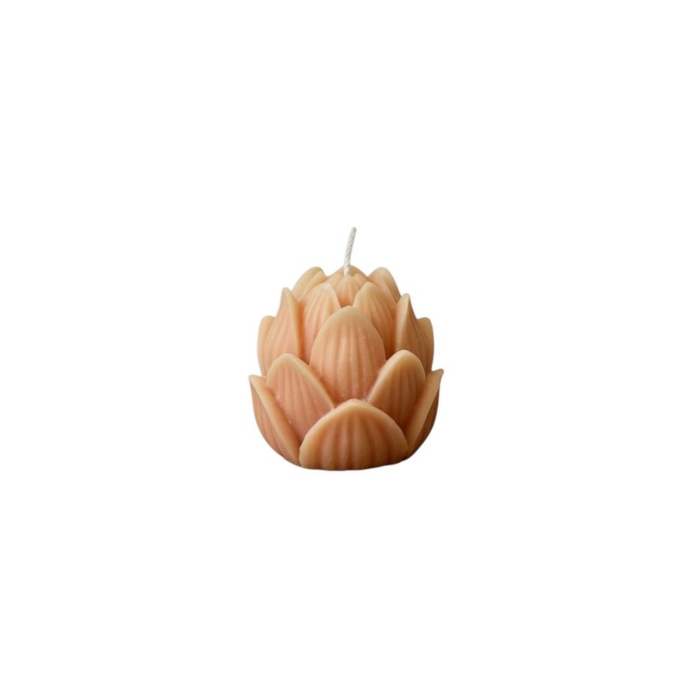 2" Orange Himalayan Bamboo Scented Dimensional Flower Candle — view 3