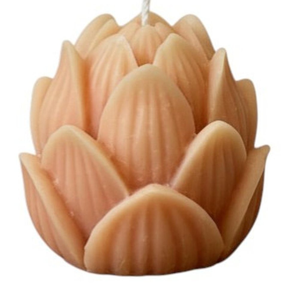 2" Orange Himalayan Bamboo Scented Dimensional Flower Candle