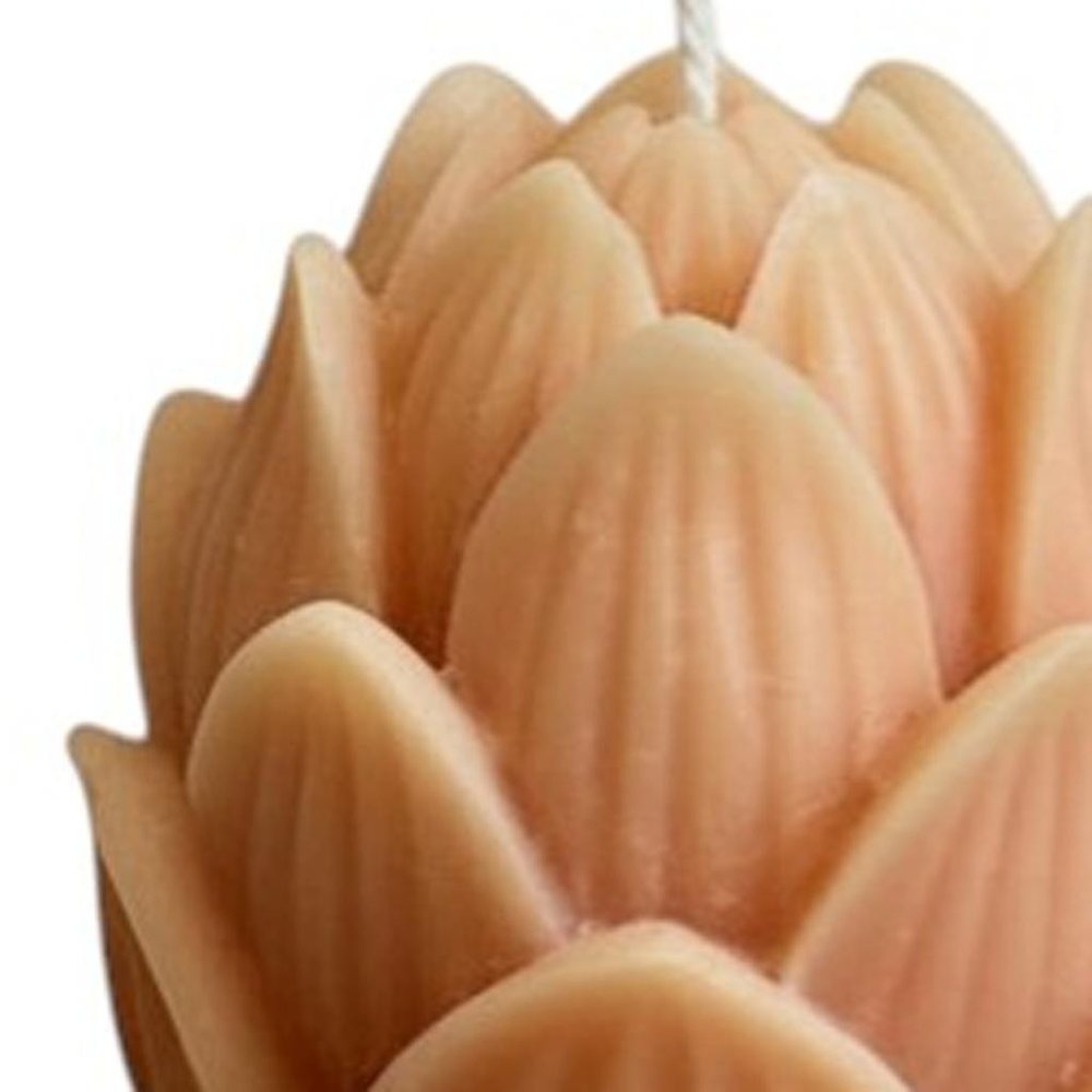 2" Orange Unscented Dimensional Flower Candle — view 4