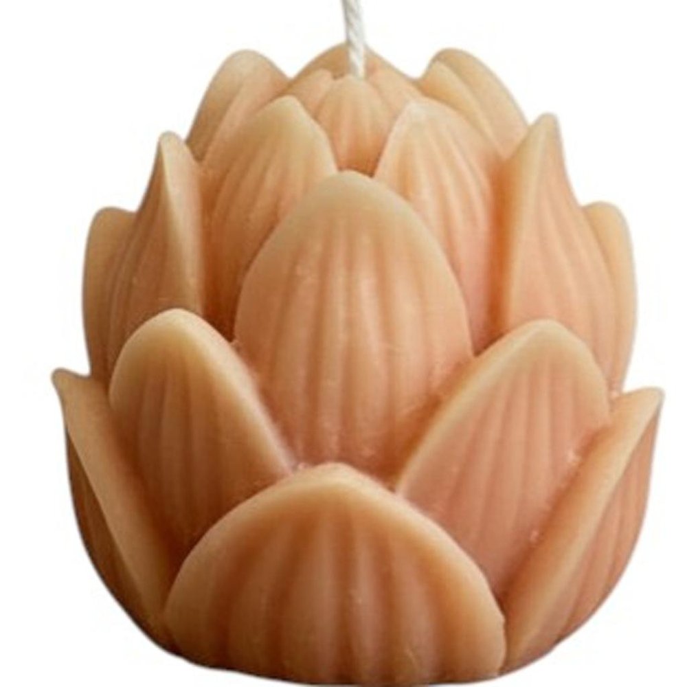 2" Orange Unscented Dimensional Flower Candle — view 3
