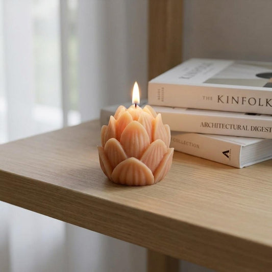2" Orange Unscented Dimensional Flower Candle HomeRoots