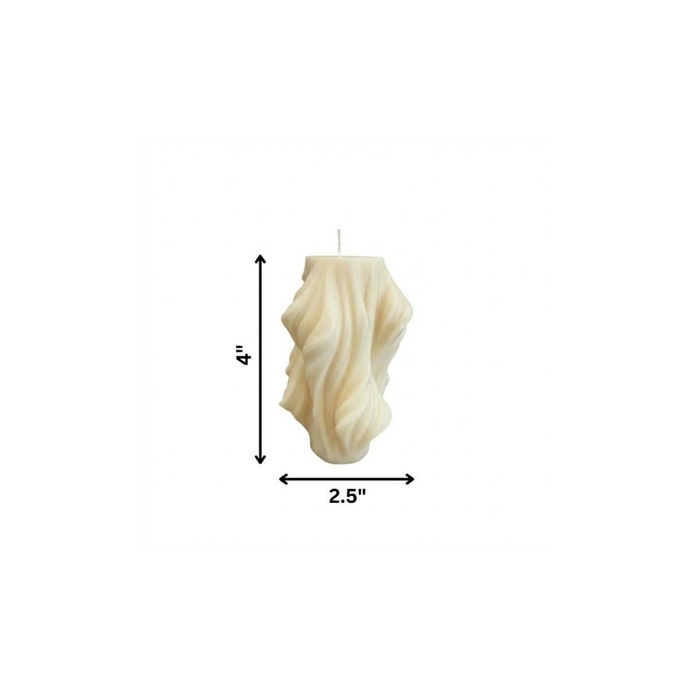 4" White Day at the Spa Scented Dimensional Twist Candle — view 5