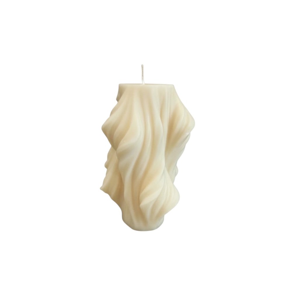 4" White Day at the Spa Scented Dimensional Twist Candle