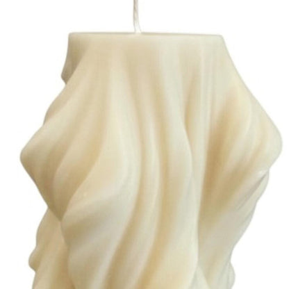 4" White Day at the Spa Scented Dimensional Twist Candle