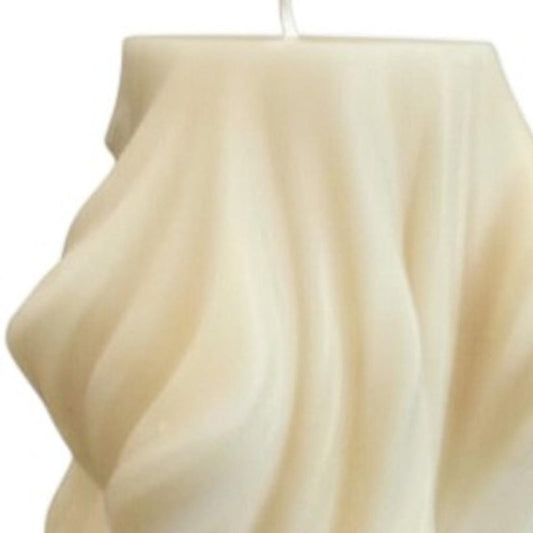 4" White Unscented Dimensional Twist Candle