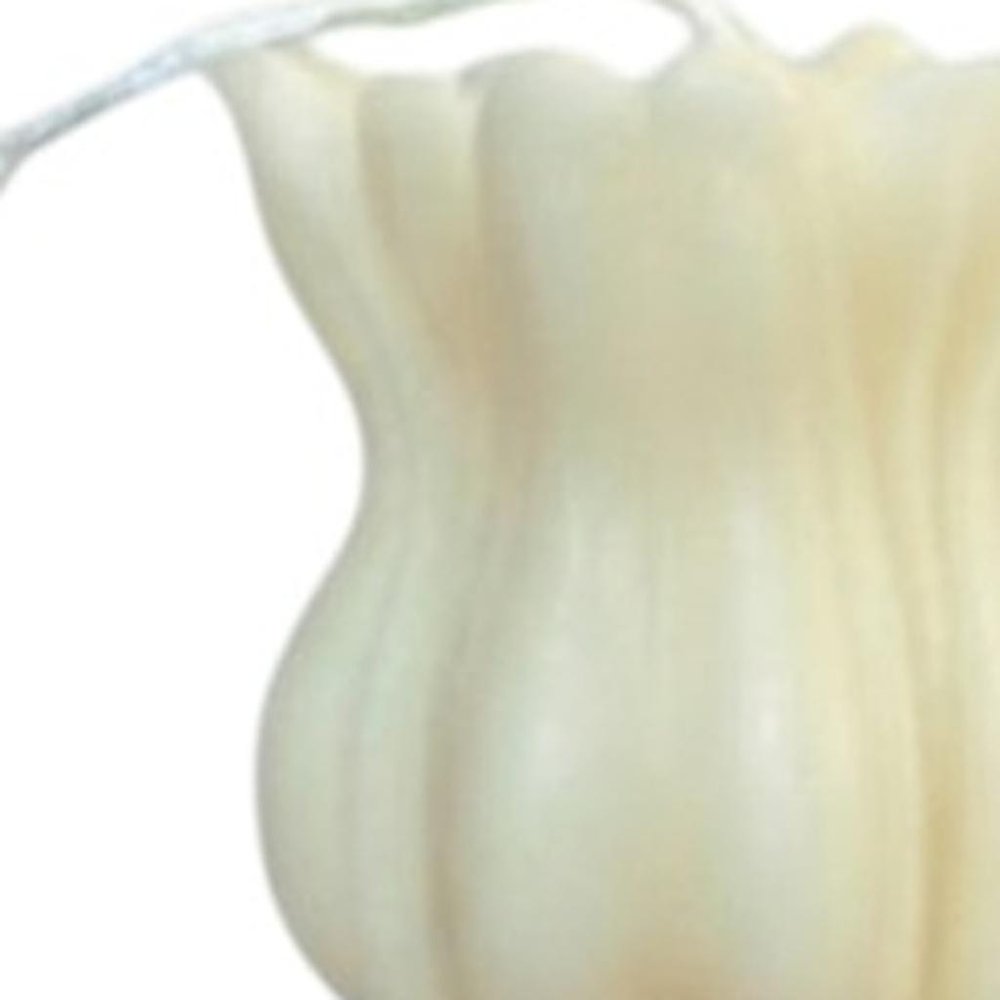 5" Ivory Unscented Dimensional Flower Candle Round Novelty — view 1