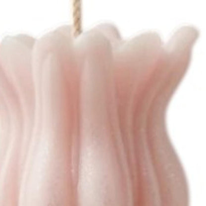 5" Pink Unscented Dimensional Flower Candle Round Novelty