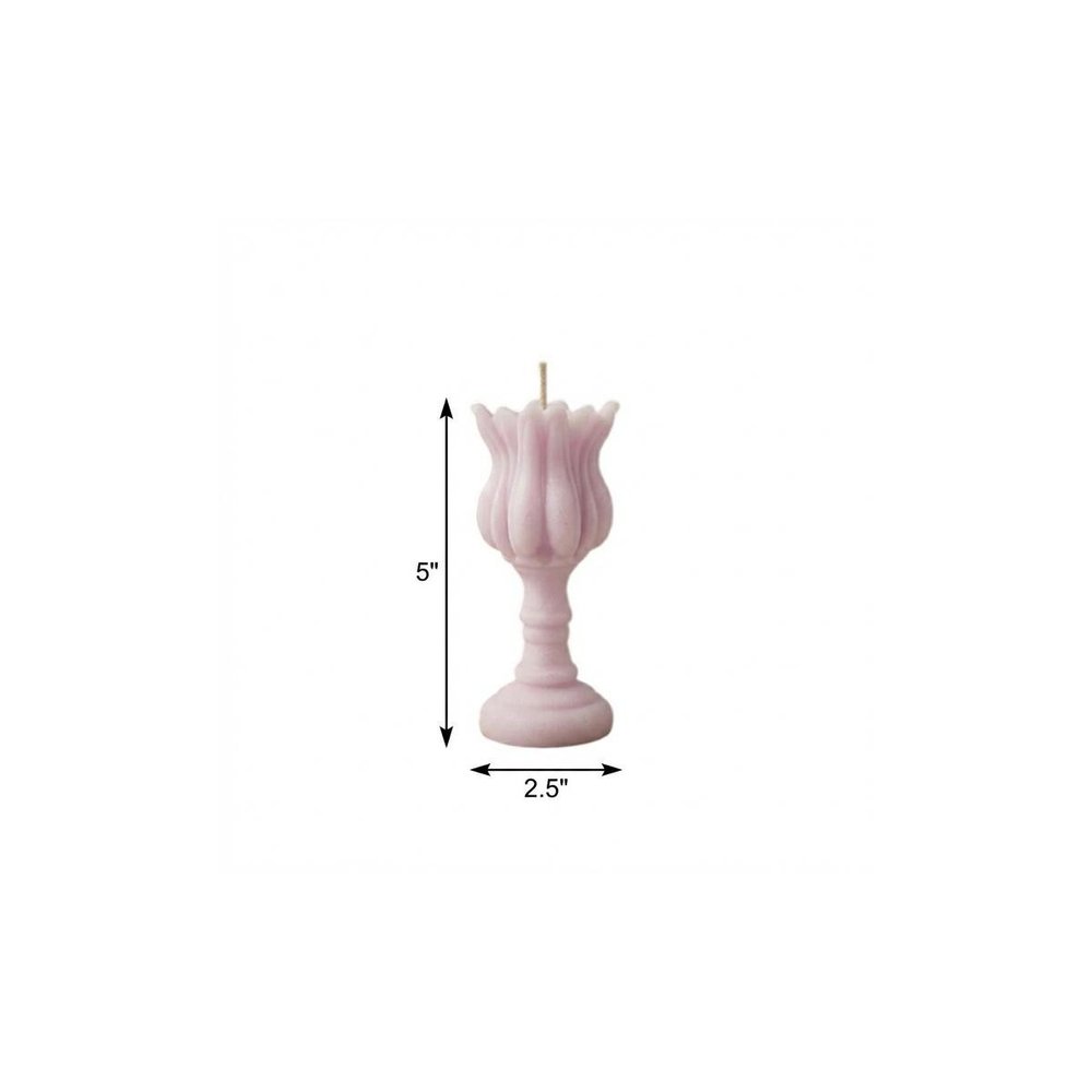 5" Orchid Unscented Dimensional Flower Candle Round Novelty — view 4