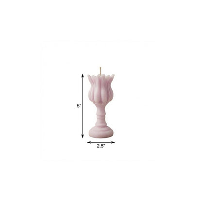 5" Orchid Unscented Dimensional Flower Candle Round Novelty