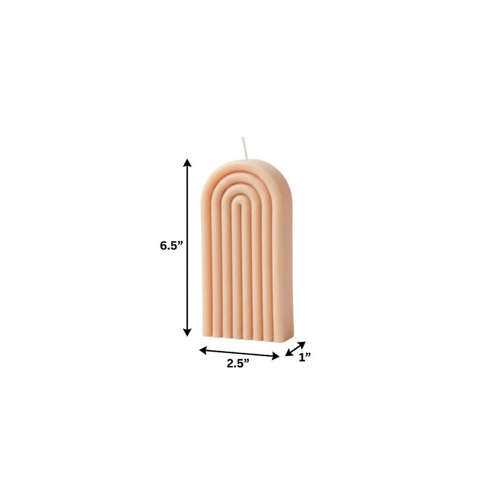 3" Peach Unscented Candle Round Pillar — view 5
