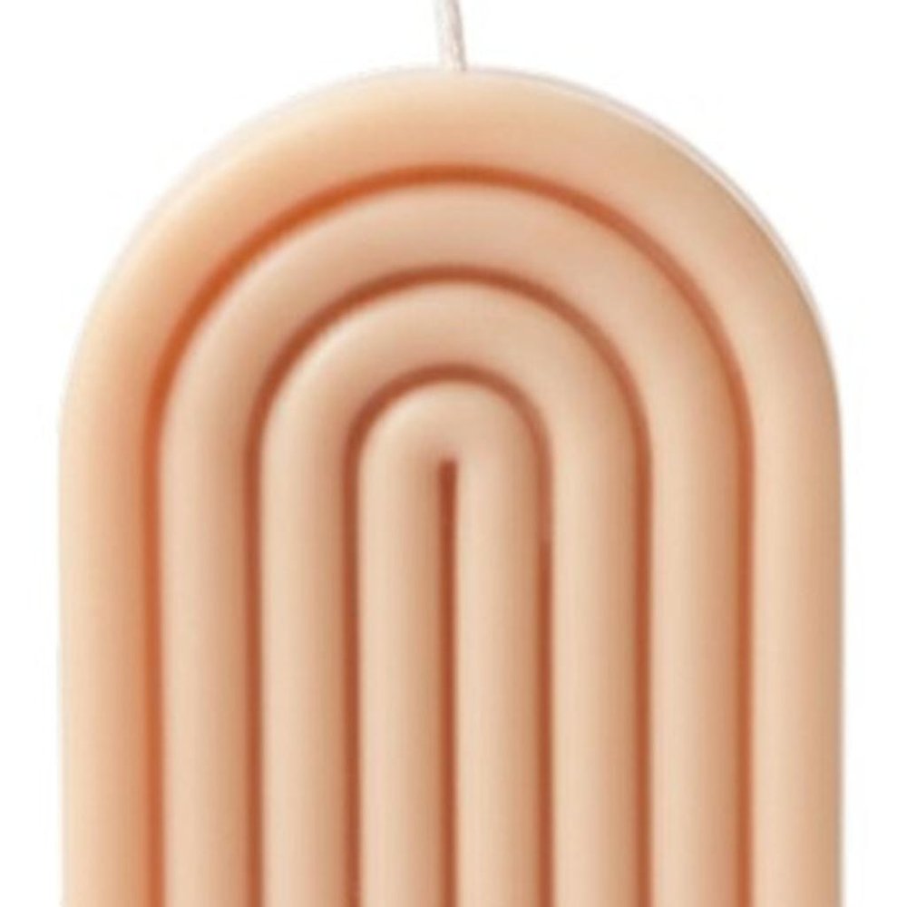 3" Peach Unscented Candle Round Pillar — view 3