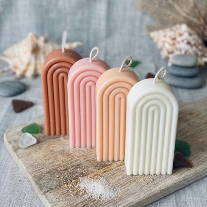 3" Peach Unscented Candle Round Pillar