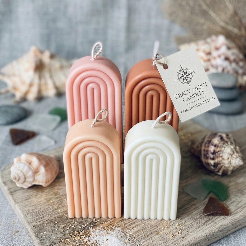 3" Peach Vanilla Scented Candle Round Pillar
