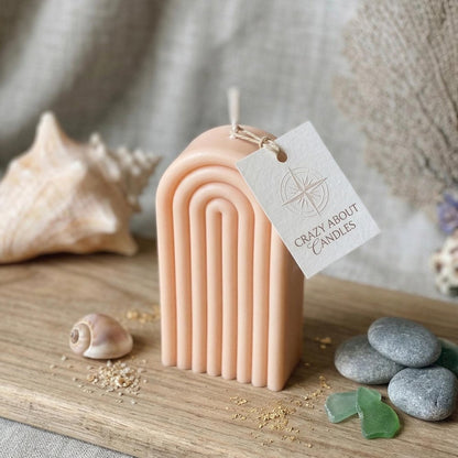 3" Peach Love Scented Candle Round Pillar HomeRoots