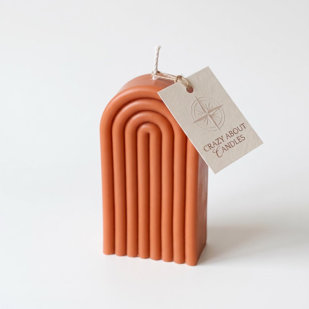 3" Almond Unscented Candle Round Pillar — view 1