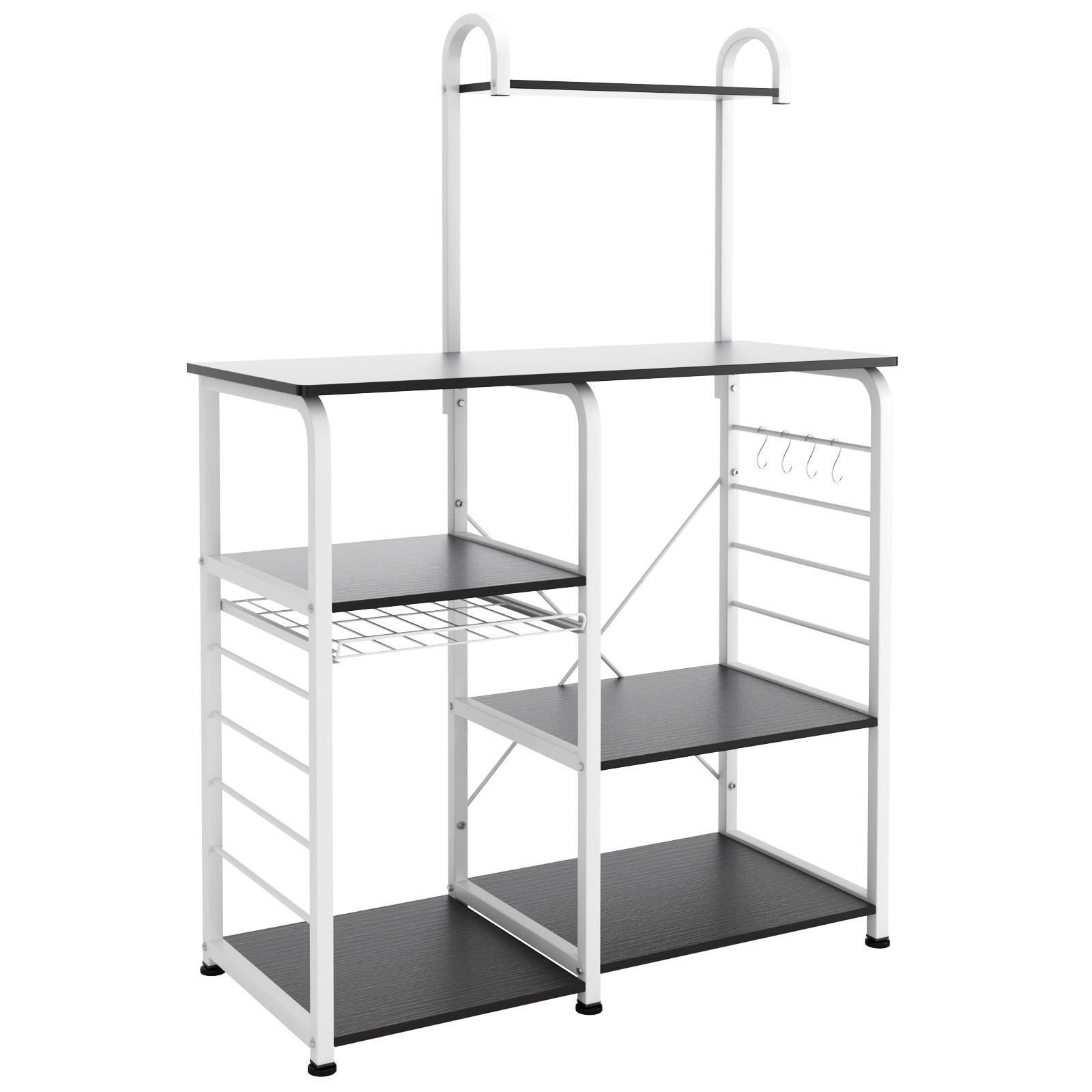 Kitchen Bakers Rack,Microwave Cart Coffee Station, Utility Microwave Oven Stand Storage Cart, Workstation Shelf - FurniFindUSA