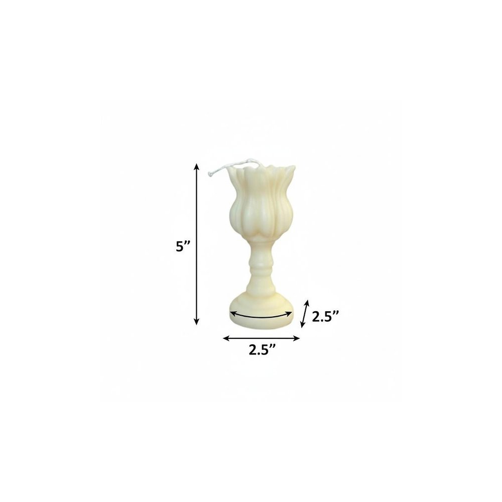 5" Ivory Rose Petals Scented Dimensional Flower Candle Round Novelty — view 6
