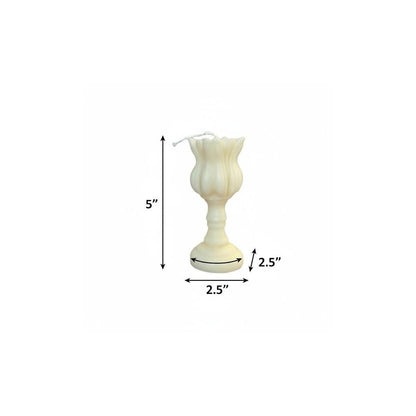 5" Ivory Rose Petals Scented Dimensional Flower Candle Round Novelty HomeRoots