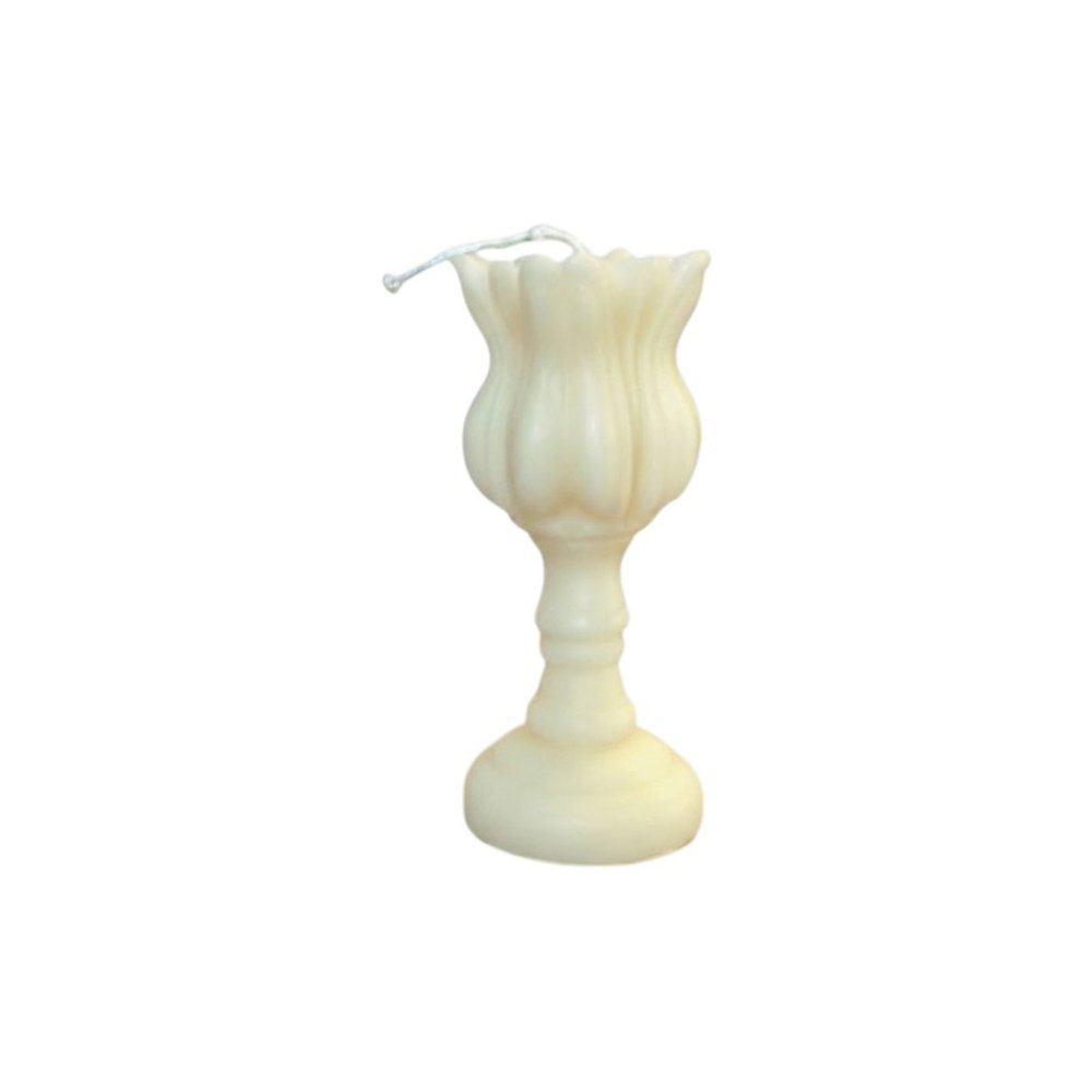 5" Ivory Rose Petals Scented Dimensional Flower Candle Round Novelty HomeRoots