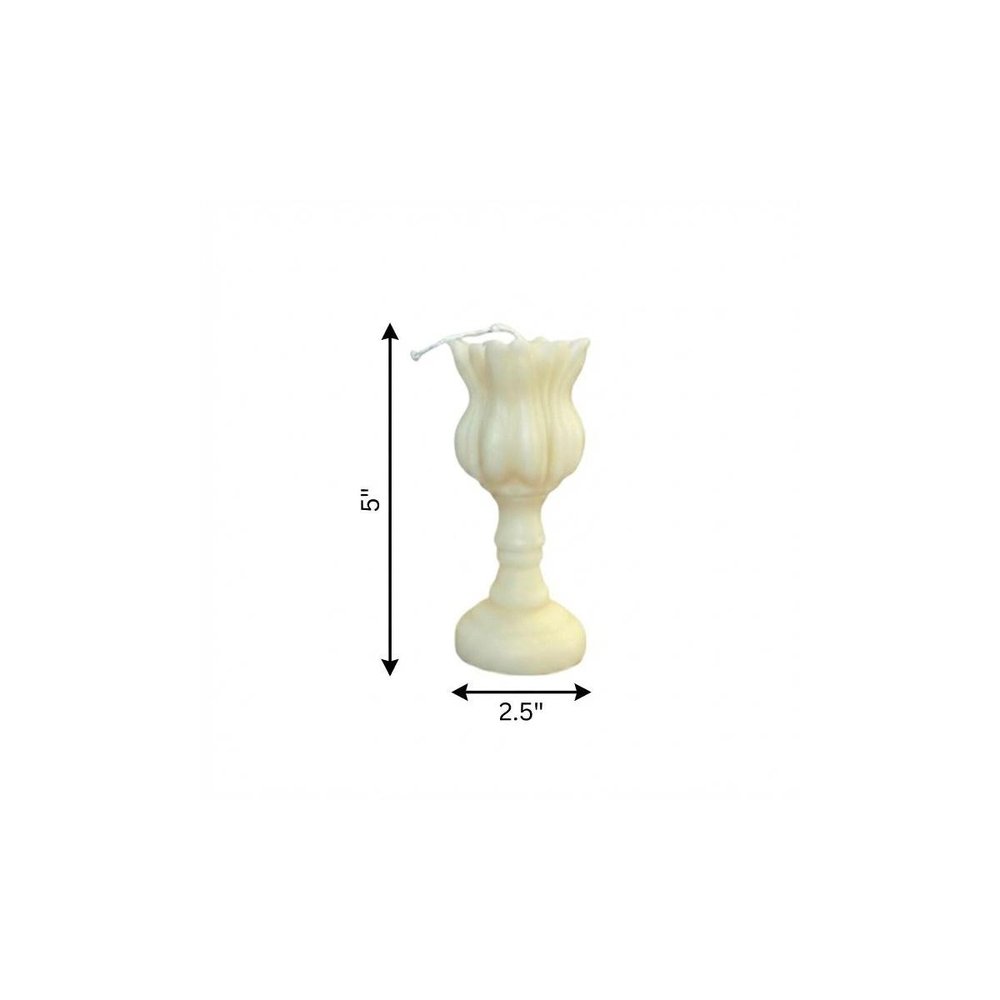 5" Ivory Rose Petals Scented Dimensional Flower Candle Round Novelty — view 10
