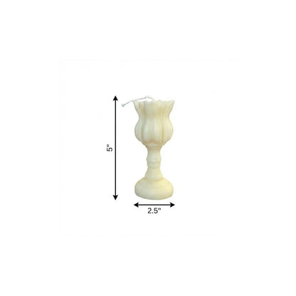 5" Ivory Rose Petals Scented Dimensional Flower Candle Round Novelty HomeRoots
