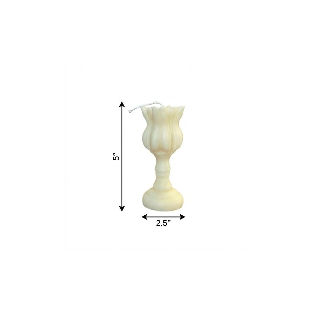 5" Ivory Rose Petals Scented Dimensional Flower Candle Round Novelty HomeRoots