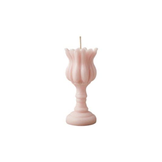 5" Pink Rose Petals Scented Dimensional Flower Candle HomeRoots