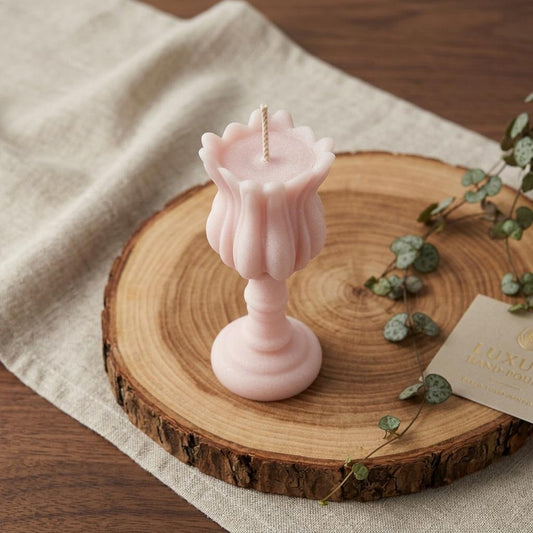 5" Pink Rose Petals Scented Dimensional Flower Candle HomeRoots
