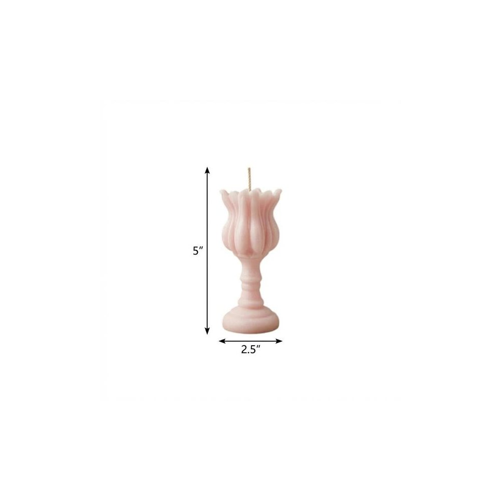 5" Pink Rose Petals Scented Dimensional Flower Candle HomeRoots