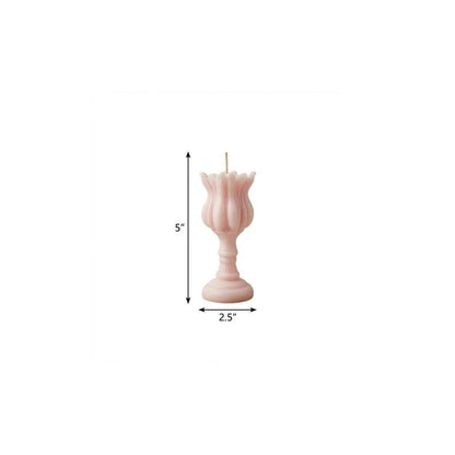 5" Pink Rose Petals Scented Dimensional Flower Candle HomeRoots