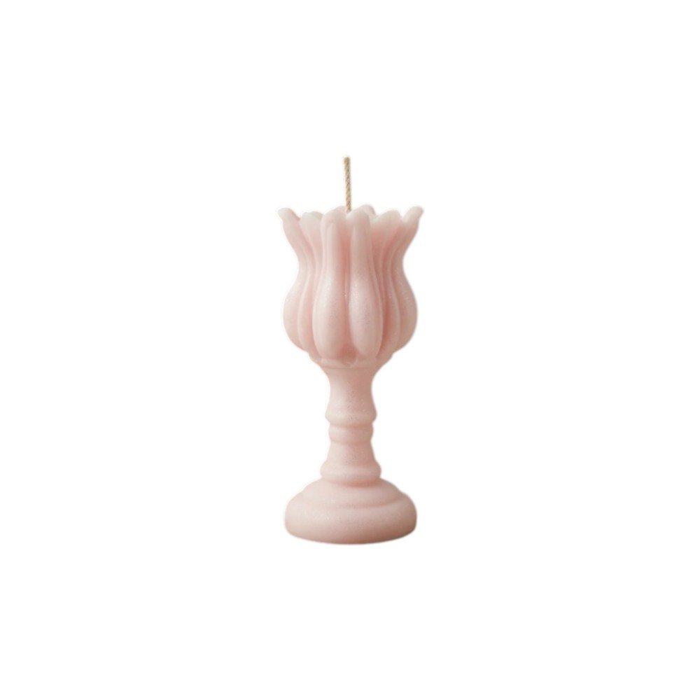 5" Pink Rose Petals Scented Dimensional Flower Candle HomeRoots