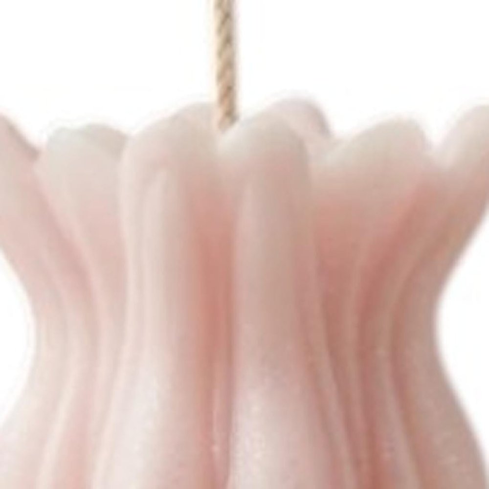 5" Pink Rose Petals Scented Dimensional Flower Candle — view 11
