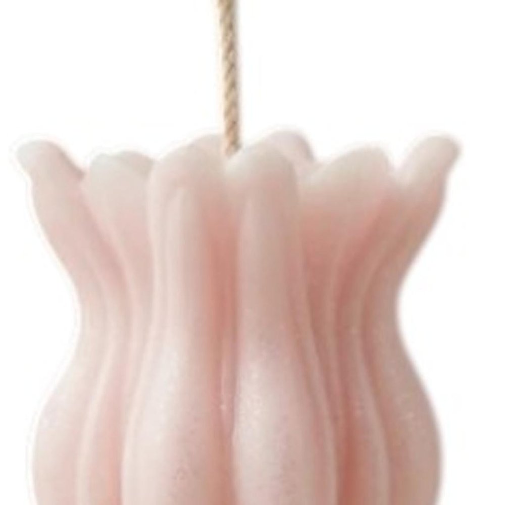 5" Pink Rose Petals Scented Dimensional Flower Candle — view 12