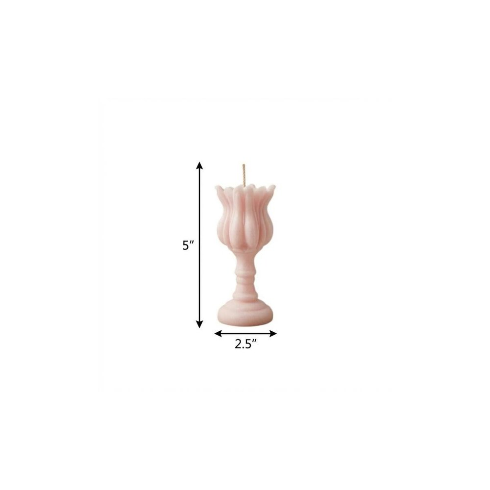 5" Pink Rose Petals Scented Dimensional Flower Candle HomeRoots