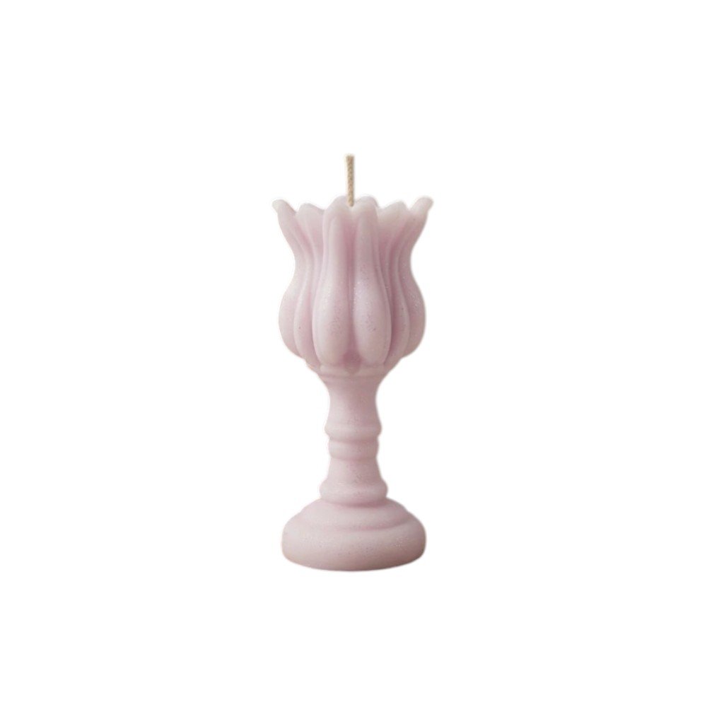 5" Orchid Rose Petals Scented Dimensional Flower Candle Round Novelty HomeRoots