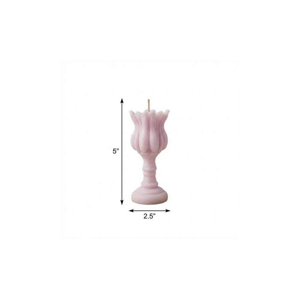 5" Orchid Rose Petals Scented Dimensional Flower Candle Round Novelty — view 5