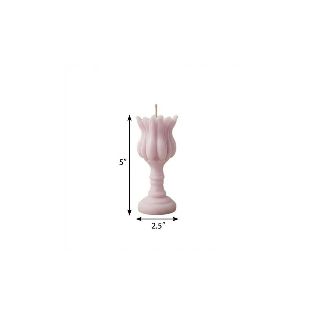 5" Orchid Rose Petals Scented Dimensional Flower Candle Round Novelty — view 9