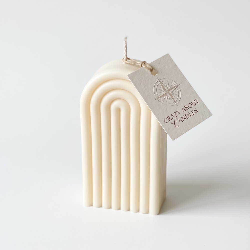 3" Ivory French Market Scented Candle Round Pillar — view 1