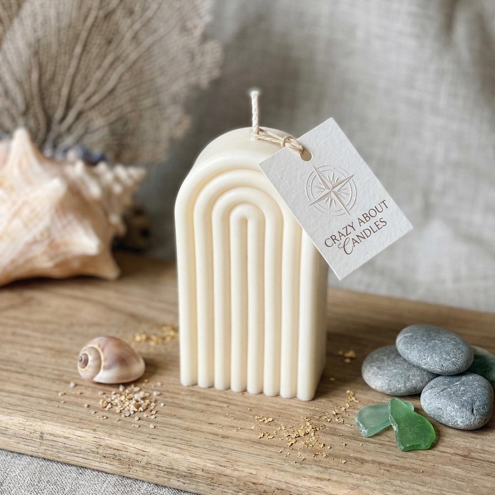 3" Ivory French Market Scented Candle Round Pillar — view 2
