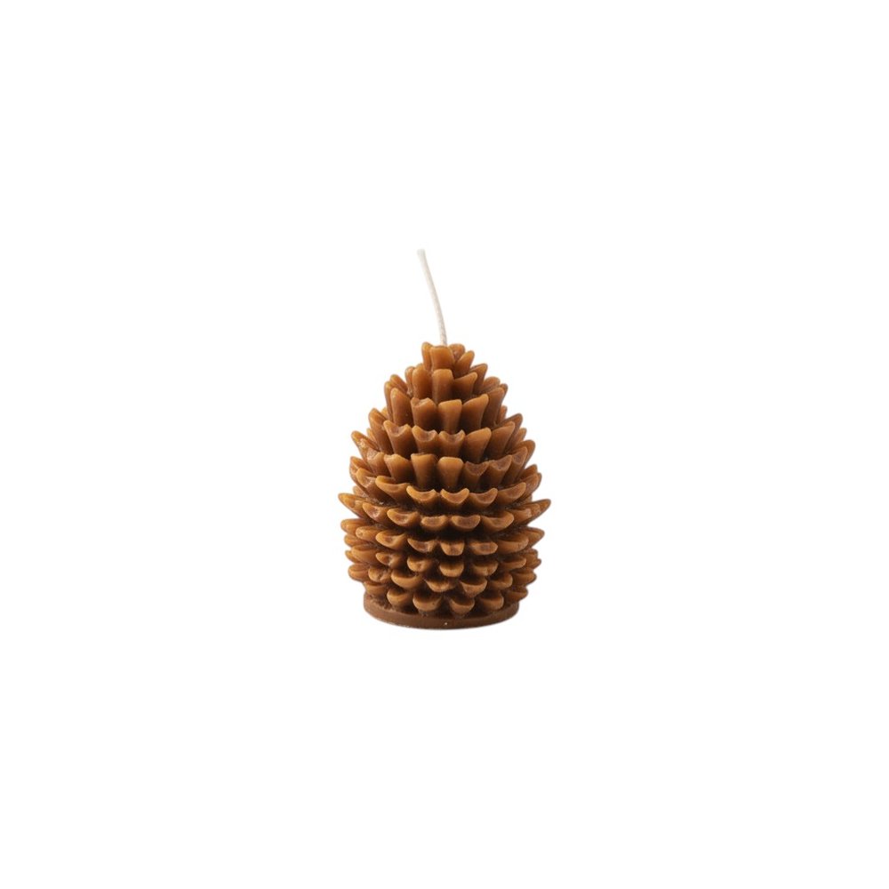 3" Brown Autumn Harvest Scented Dimensional Pinecone Candle — view 1