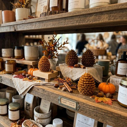 3" Brown Autumn Harvest Scented Dimensional Pinecone Candle