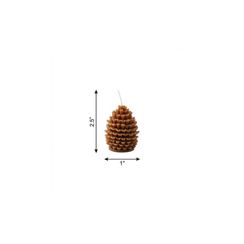 3" Brown Unscented Dimensional Pinecone Candle — view 4