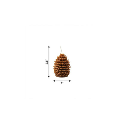 3" Brown Unscented Dimensional Pinecone Candle
